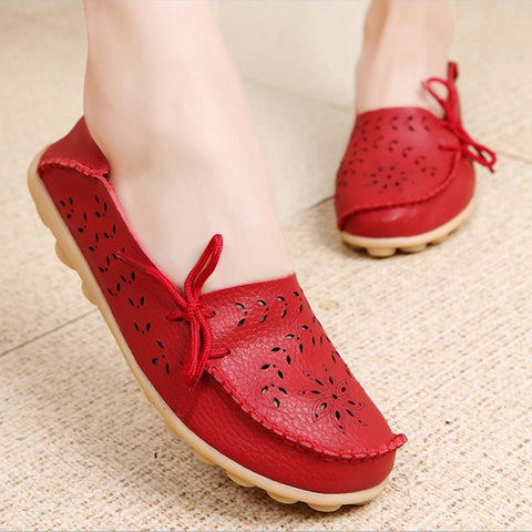 Genuine Leather Flexible Round Toe Nurse Casual Fashion creepers