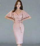 Elegant Bow Bodycon Pencil Sheath Retro Party Dress