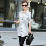 Long Style Cotton Top Long Sleeve Shirt