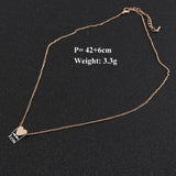 Clavicle Chain Necklaces Sequins Love Heart Necklaces & Pendant