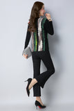 Elegant Wool Knitted Pullover Striped Print Knitwear Warm Sweater