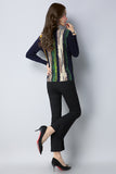 Elegant Wool Knitted Pullover Striped Print Knitwear Warm Sweater