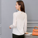 Long Sleeve Leisure Chiffon Shirt Bow Office Ladies Tops