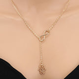 Punk Gold Clavicle Chain Small Infinity Hand Necklaces & Pendant