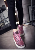 Rivet Rhinestone Lace-up Casual Bling Ankle Shoes