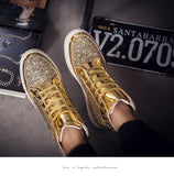 Rivet Rhinestone Lace-up Casual Bling Ankle Shoes