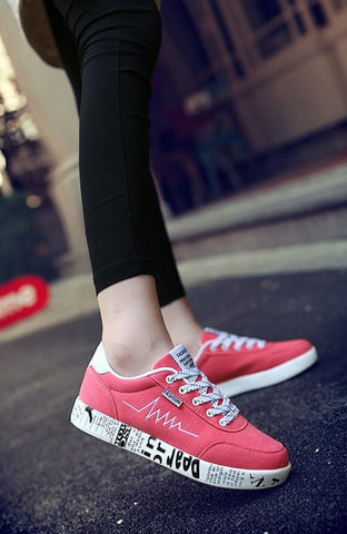 Vulcanized Lace-up Breathable Walking Canvas Sneaker