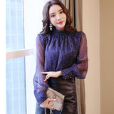 Long Sleeved Shirt Loose Blouse Office Lady