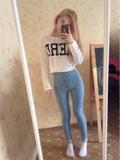 Pencil High Waist Sexy Slim Elastic Skinny Jeans