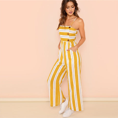 Summer Sleeveless Vacation Jumpsuits Long Pants