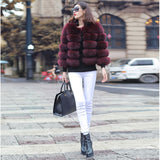 Sexy Short Slim Outwear Luxury Natural Real Fur Coat