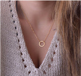 Personality Circle Lariat Pendant Gold Color High Quality Choker Necklace