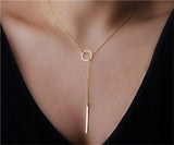 Personality Circle Lariat Pendant Gold Color High Quality Choker Necklace