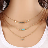 Personality Circle Lariat Pendant Gold Color High Quality Choker Necklace