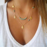 Personality Circle Lariat Pendant Gold Color High Quality Choker Necklace