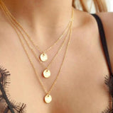 Personality Circle Lariat Pendant Gold Color High Quality Choker Necklace