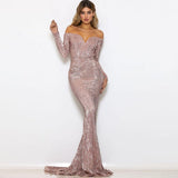 Elegant Long Sleeve Sexy Maxi Dress