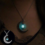 Hot Moon Glowing Necklace Gem Charm Silver Plated Halloween Gifts