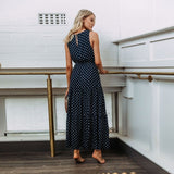 Sexy Button Maxi Dress Casual Beach Sleeveless  Long Dress