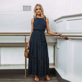 Sexy Button Maxi Dress Casual Beach Sleeveless  Long Dress