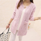 Long Sleeve Crochet Cardigan Knitted Sweater