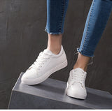 Vulcanize White Platform Casual Shoes