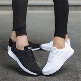 Breathable Walking Mesh Lace Up Flat Sneaker