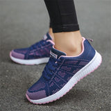 Breathable Walking Mesh Lace Up Flat Sneaker