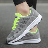 Breathable Walking Mesh Lace Up Flat Sneaker