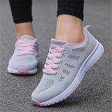 Breathable Walking Mesh Lace Up Flat Sneaker