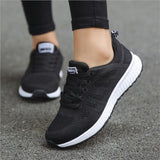 Breathable Walking Mesh Lace Up Flat Sneaker