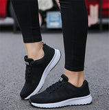 Breathable Walking Mesh Lace Up Flat Sneaker