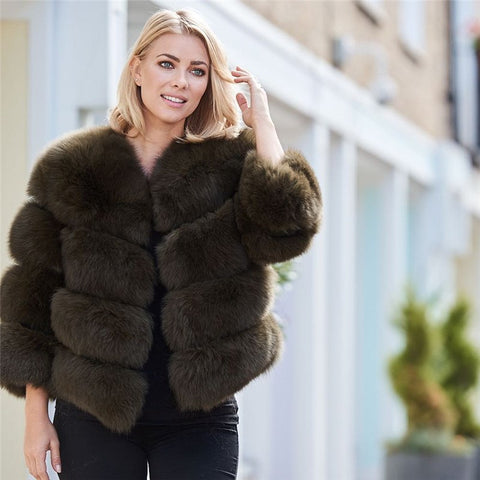 Real Fox Fur 4 Panels Natural Genuine Fox Fur