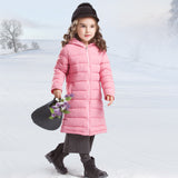 Cute Fur Hooded Thick Cotton Warm Solid Kid Parka