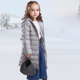 Cute Fur Hooded Thick Cotton Warm Solid Kid Parka