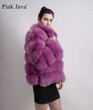 Elegant Winter Thick Real Fox Fur Long Sleeve Parka