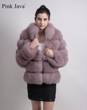 Elegant Winter Thick Real Fox Fur Long Sleeve Parka