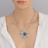 Bohemian Tibet Silver Color Big Statement Flower Necklaces & Pendant