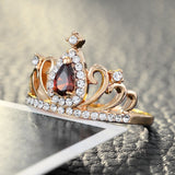 Crystal Crown Engagement Princess Ring