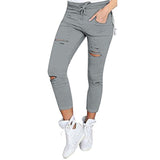 Sexy Denim Holes Destroyed Knee Pencil Stretch Ripped Jeans