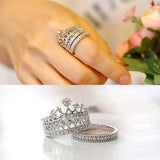 Top Quality Crystal Lmperial Crown Finger Ring Set