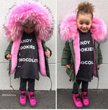 Toddler Super Big Fox Fur Zipper Parka