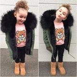 Toddler Super Big Fox Fur Zipper Parka