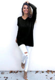 Sexy Round Neck Pullover Knit Sweater Long Sleeves