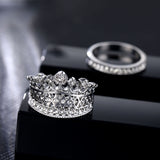 Top Quality Crystal Lmperial Crown Finger Ring Set