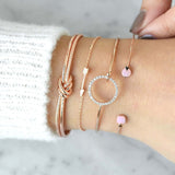 Crystal Circle Bracelet Arrow & Bangles Set