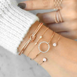 Crystal Circle Bracelet Arrow & Bangles Set