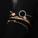 Crystal Circle Bracelet Arrow & Bangles Set