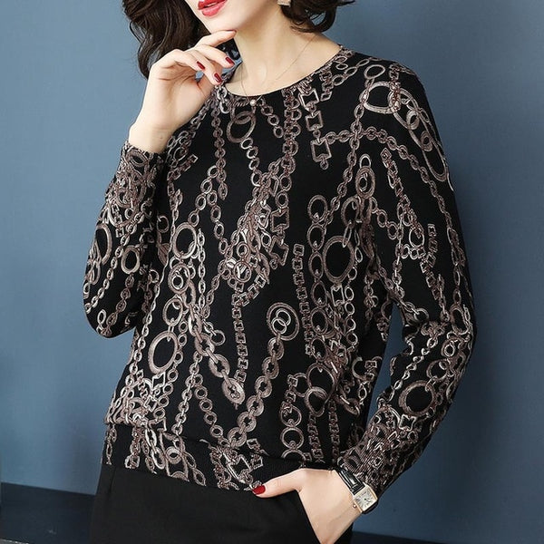 Loose Thin O Neck Long Sleeve Pullover Knitwear sweater