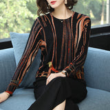 Warm Pullover Stripe Printed Soft Knitted Sweater